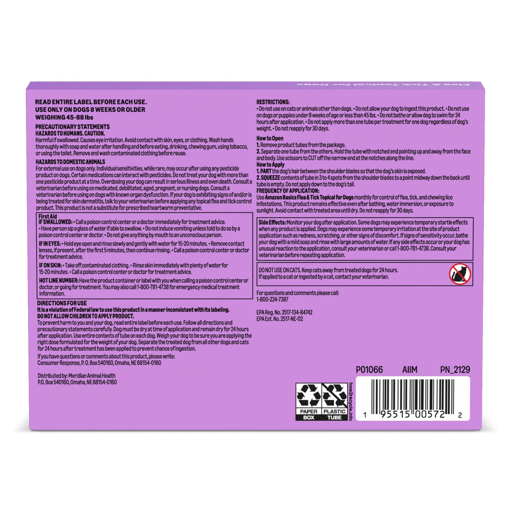 Flea and Tick Topical Treatment for Large Dogs 3 Count N9080
