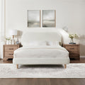 Queen Size White Boucle Bed Frame Q454281