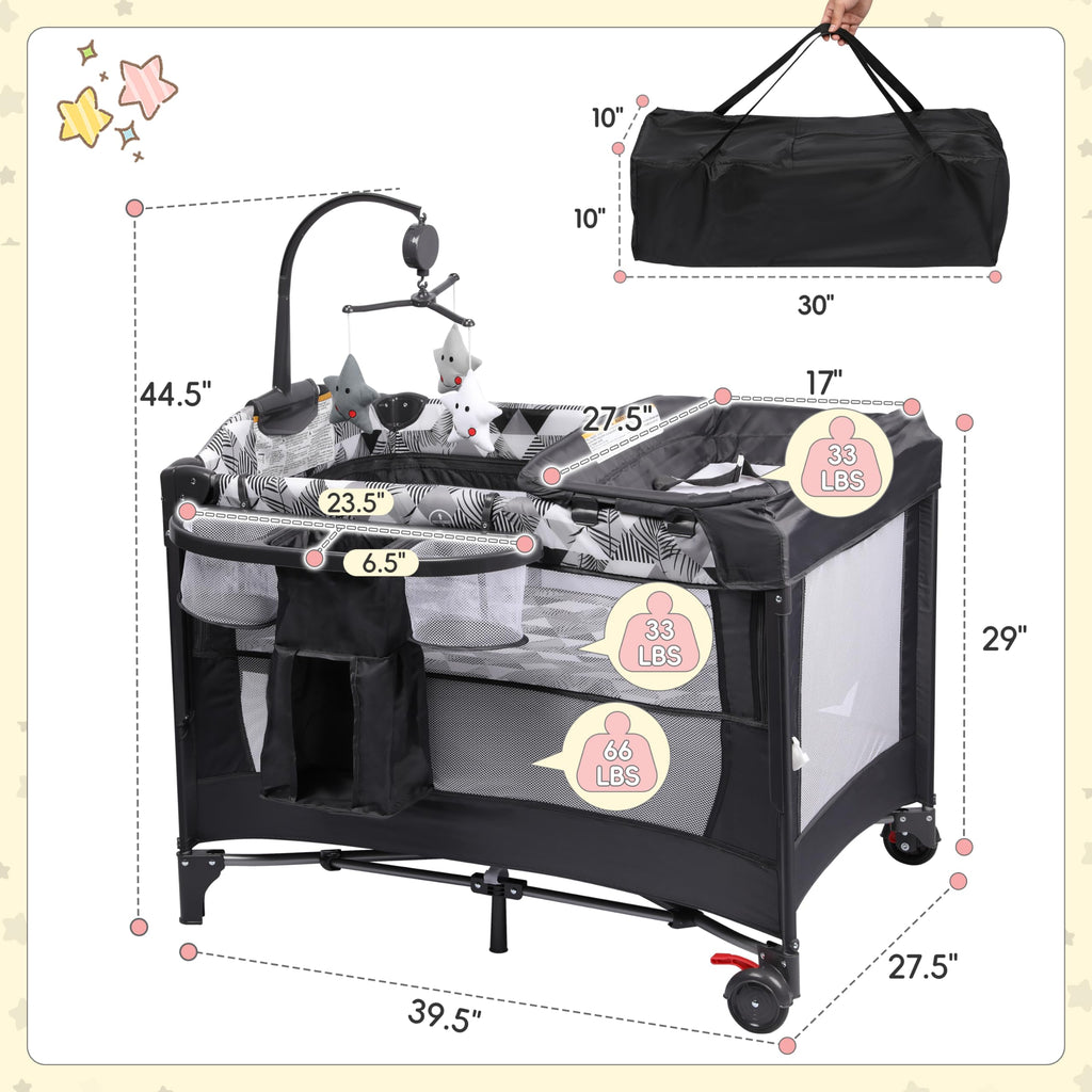 5-in-1 Baby Bassinet Bedside Sleeper with Changing Table N605