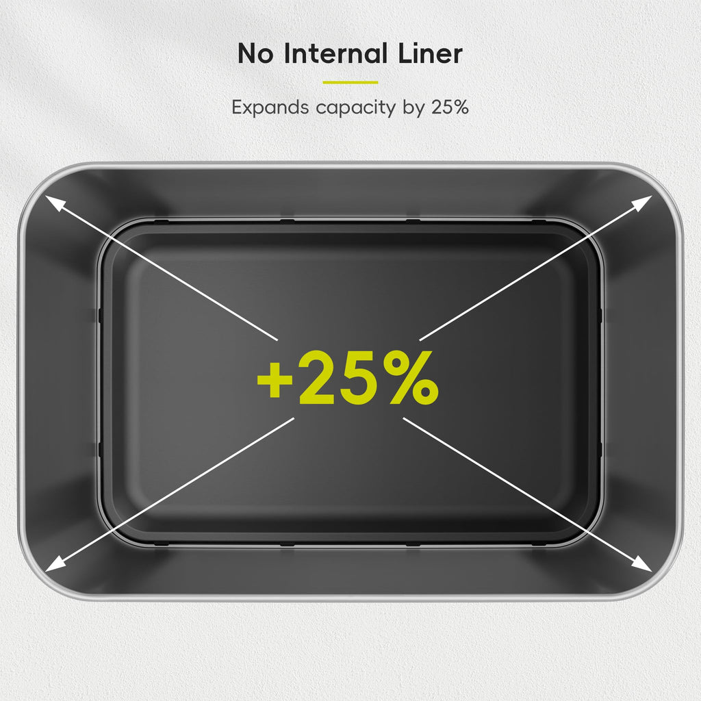 50 Liter Touchless Rectangular Motion Sensor Trash Can, Matte Stainless Steel W78581