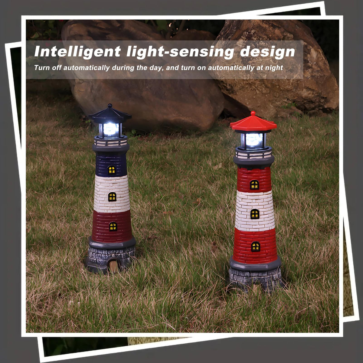 Solar Lighthouse Outdoor Garden Statue A2147