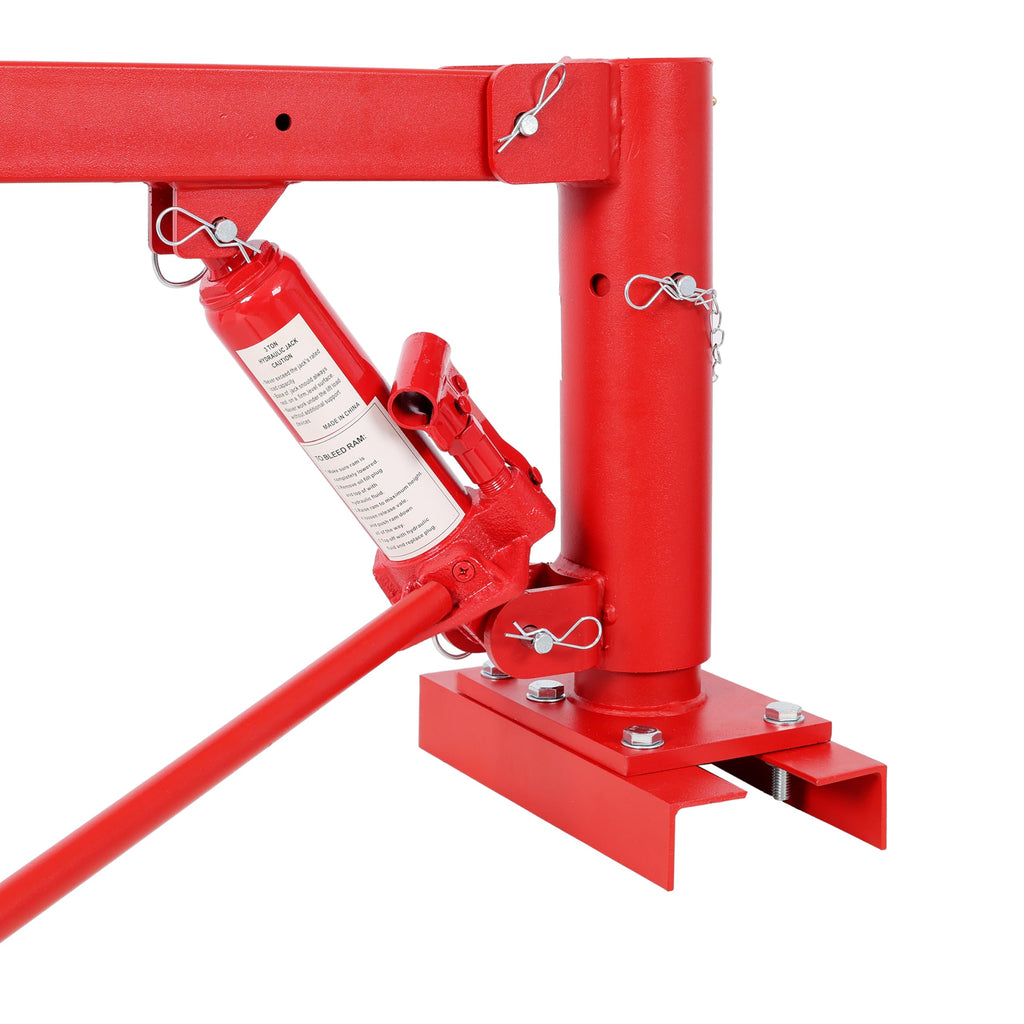 Hydraulic Pickup Truck Crane, 1000 lbs Capacity, 360° Swivel, Red U54176