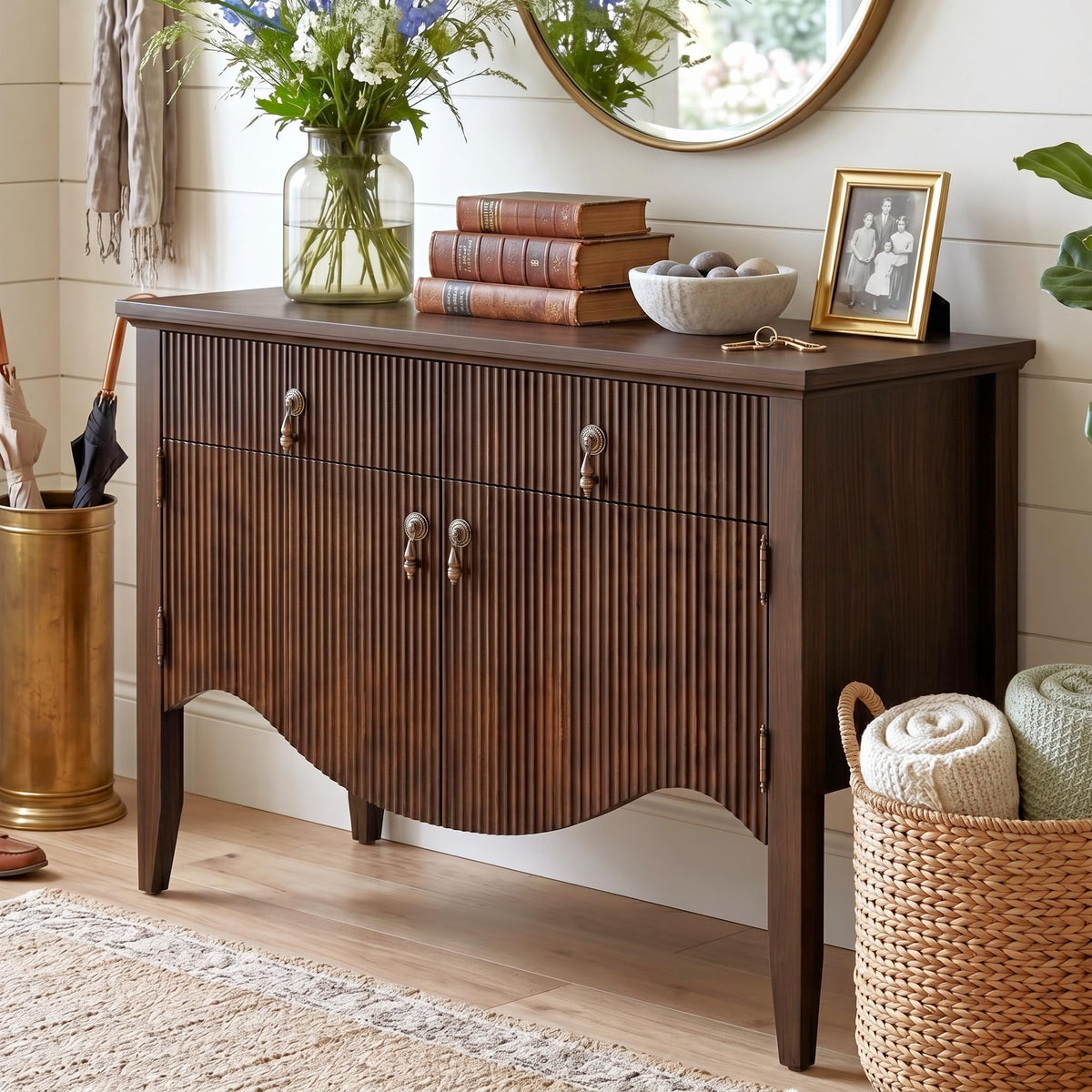 40" Fluted Buffet Cabinet with Drawer W6238