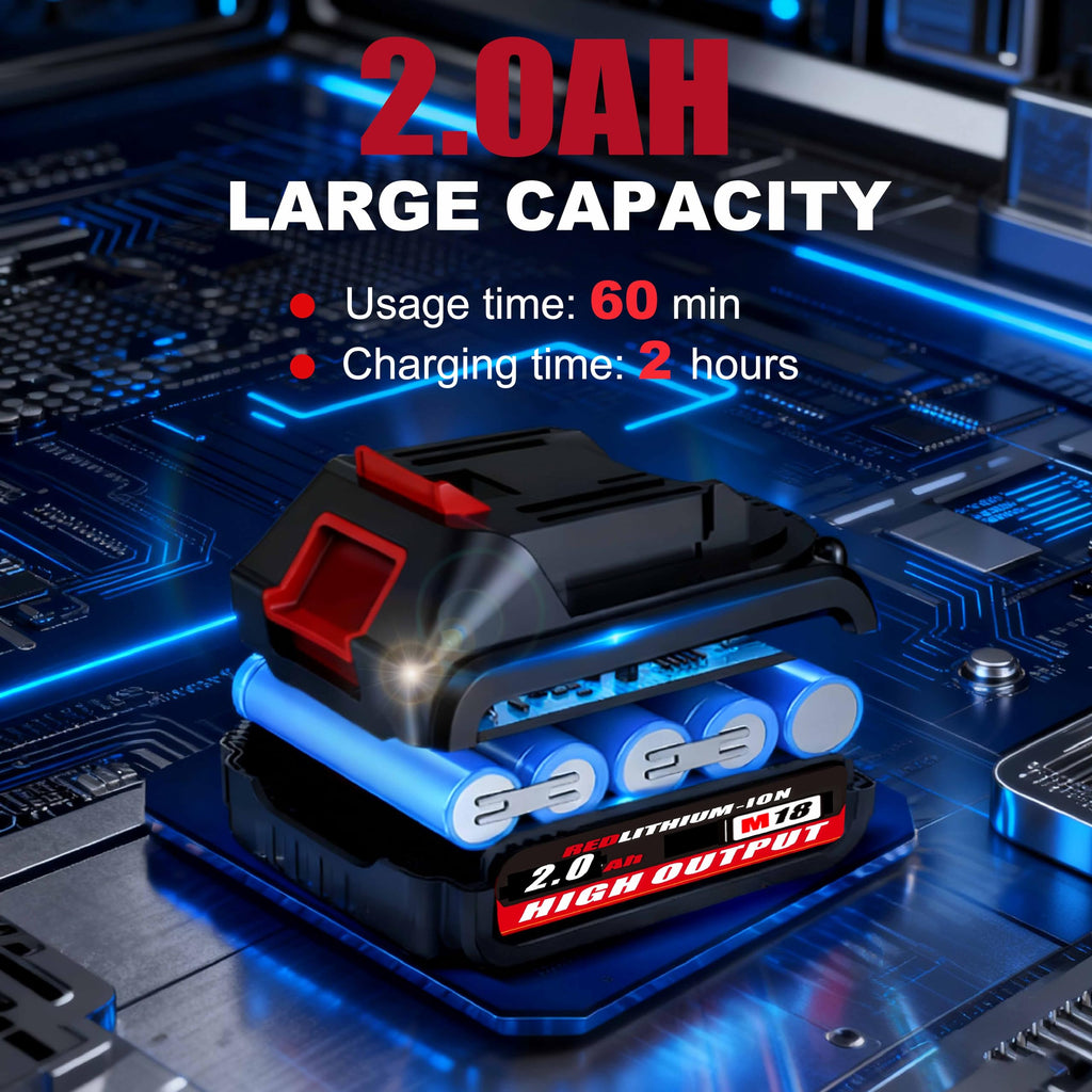 21V Brushless Cordless Power Drill with 2 Battery and Charger T682534