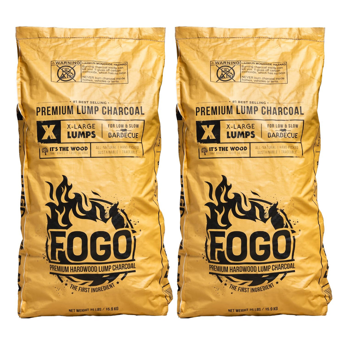 Hardwood Lump Charcoal 35 Pound Bag 2-Pack B4803