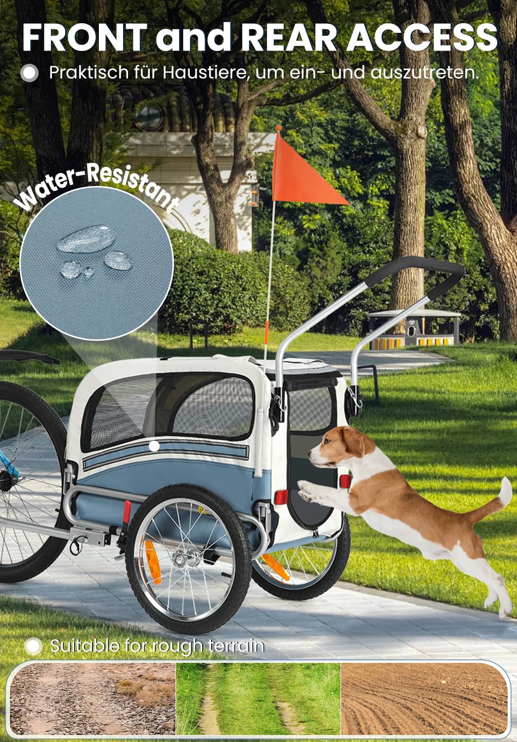 2 in 1 Pet Bicycle Trailer with 6" Stroller Wheel A10116
