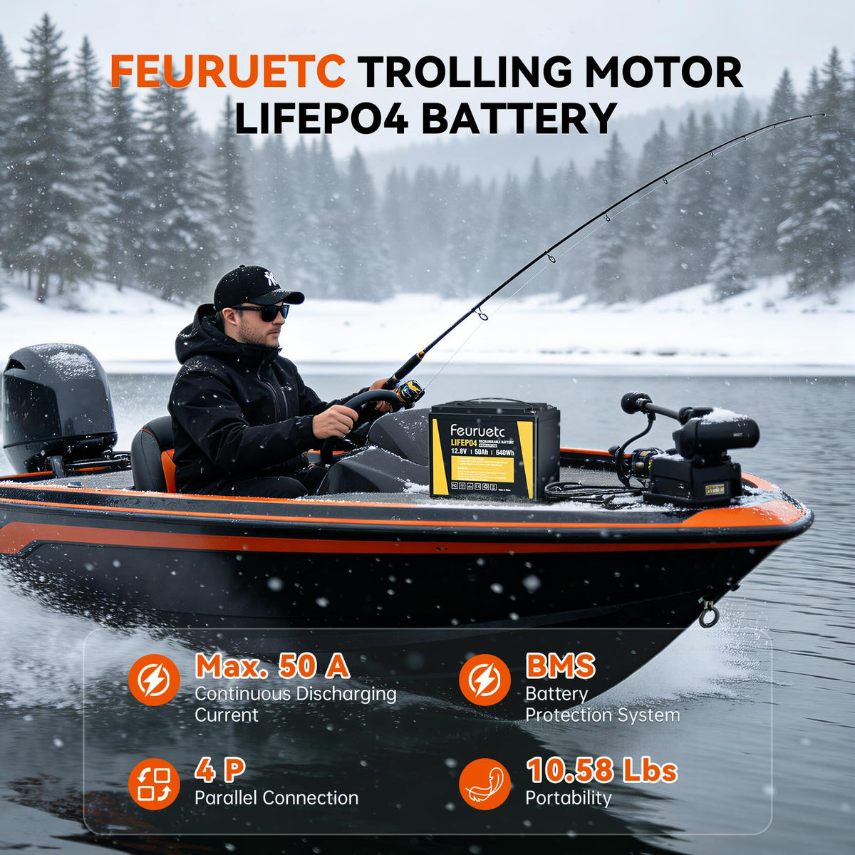 12V 50Ah LiFePO4 Lithium Battery with 50A BMS W621471