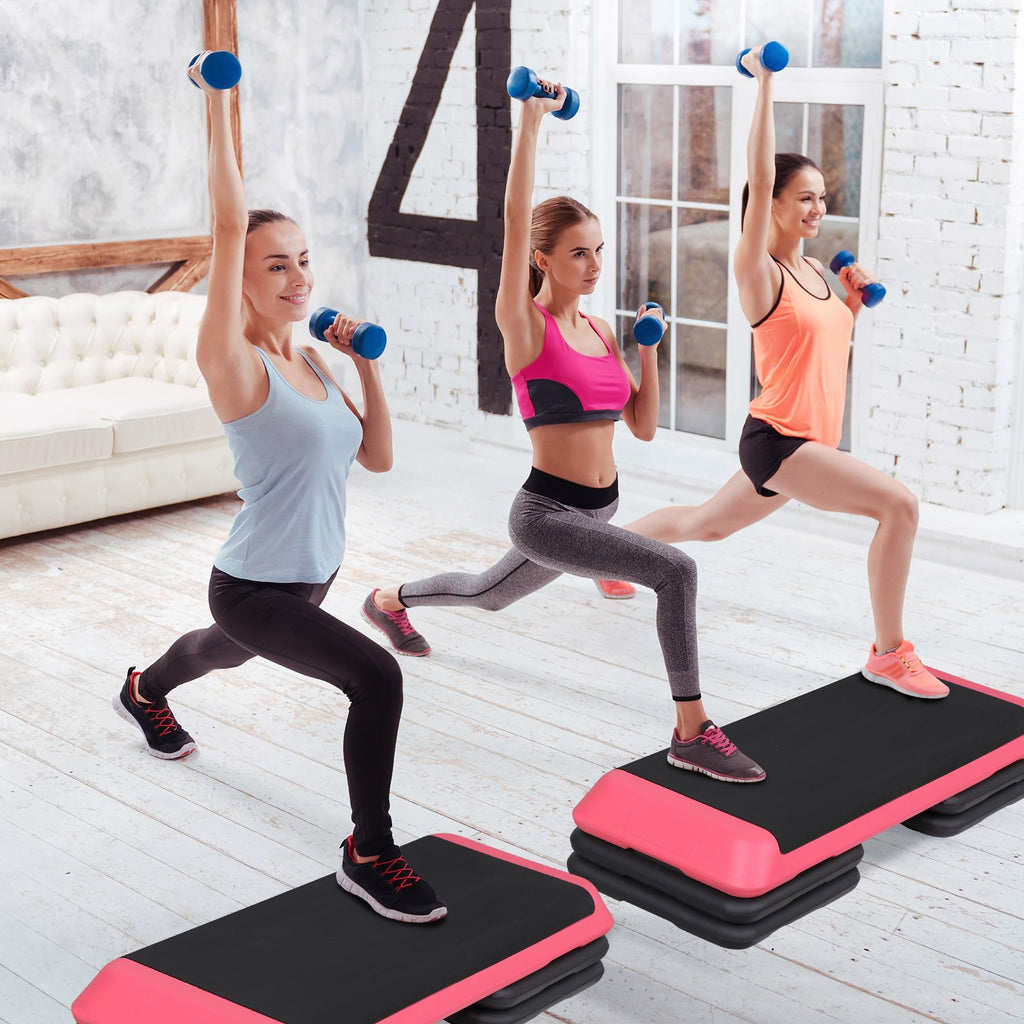 43" Adjustable Exercise Aerobic Step Platform with 4 Removable Risers F67080