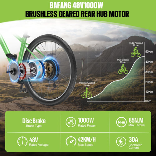 1000W Rear Hub Motor Fat Tire Ebike Conversion Kit E47373