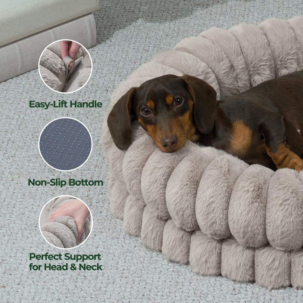 30 Inches Round Washable Dog Bed D1374