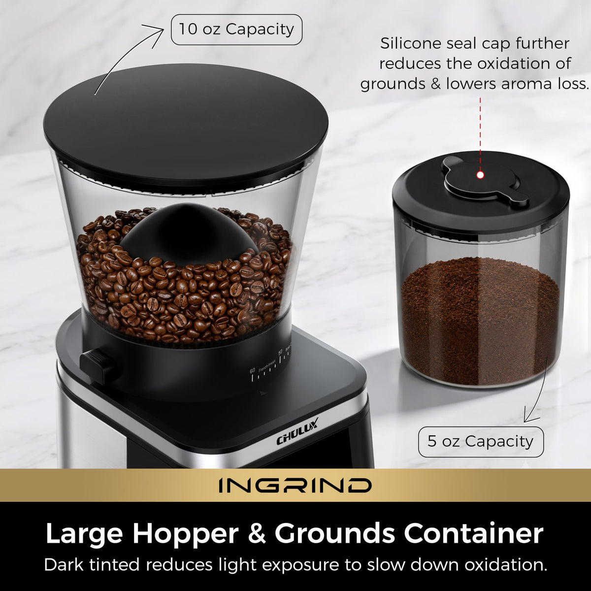 Electric Coffee Grinder with 60 Grind Settings Z859273