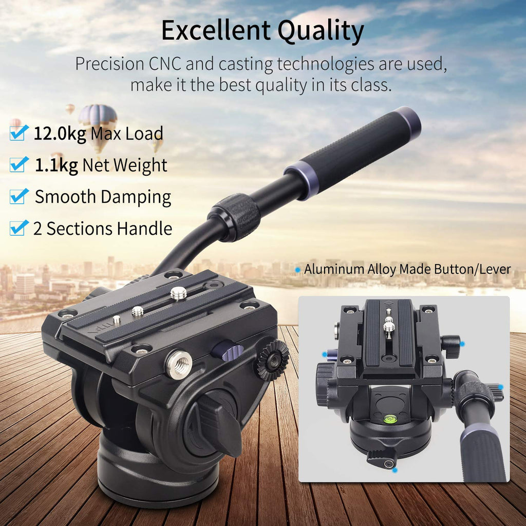 Heavy Duty Tripod Fluid Head with Sliding Plate O8266