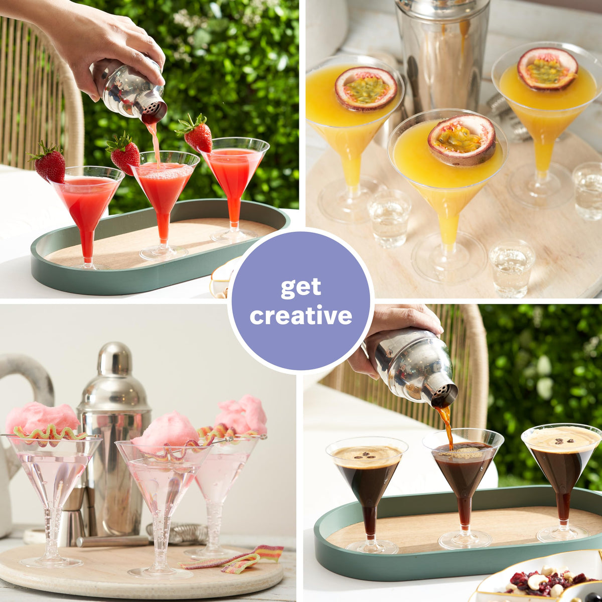 24 Oz Plastic Martini Cocktail Glasses W444953