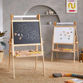 Foldable Wooden Art Easel with Chalkboard & Whiteboard R911926