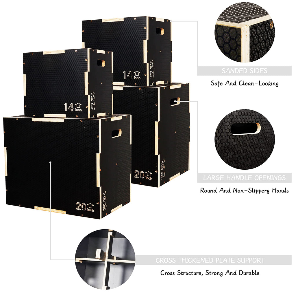 3 in 1 Non-Slip Wooden Plyo Box T80552