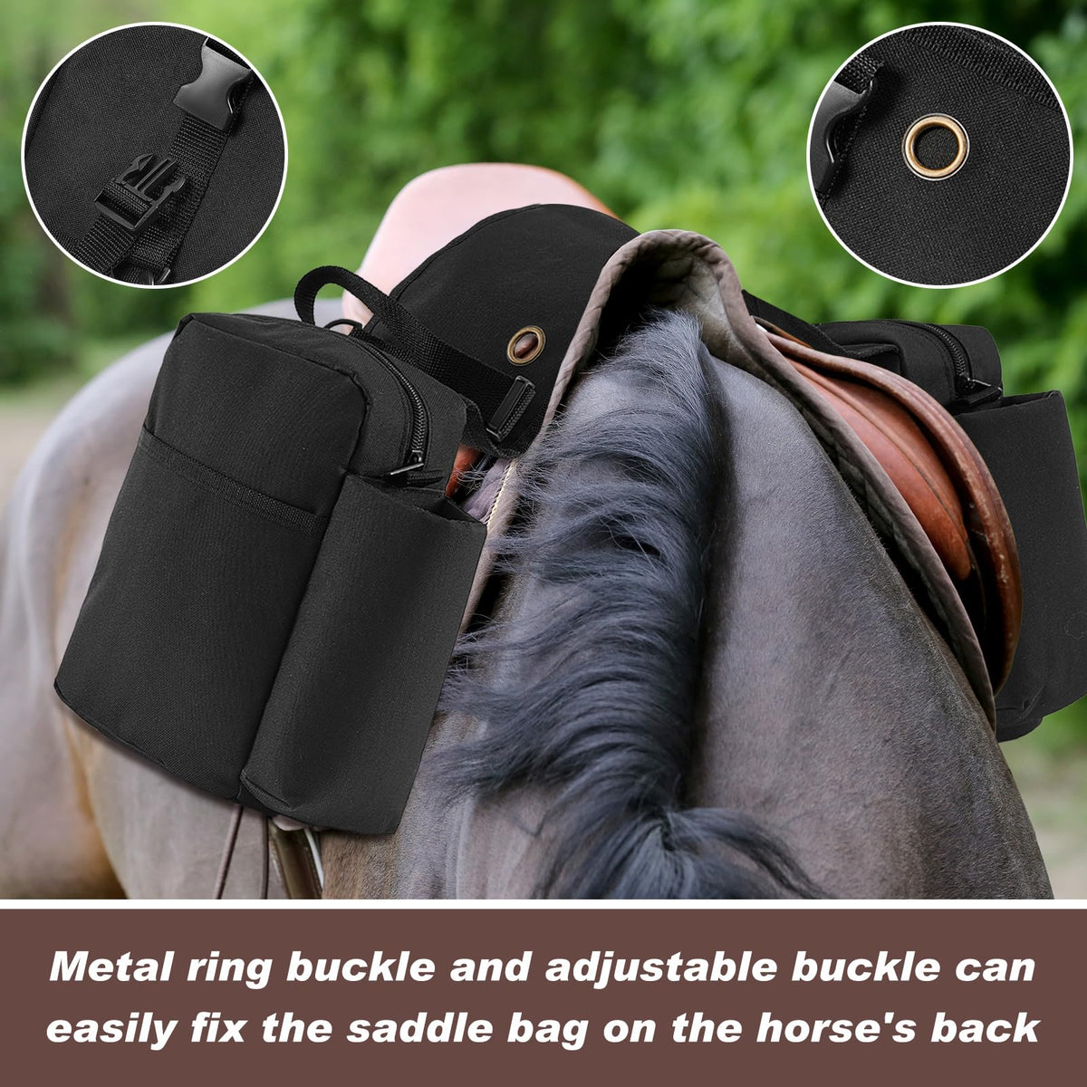 2 Pcs Waterproof Saddle Bag with Pocket S835478