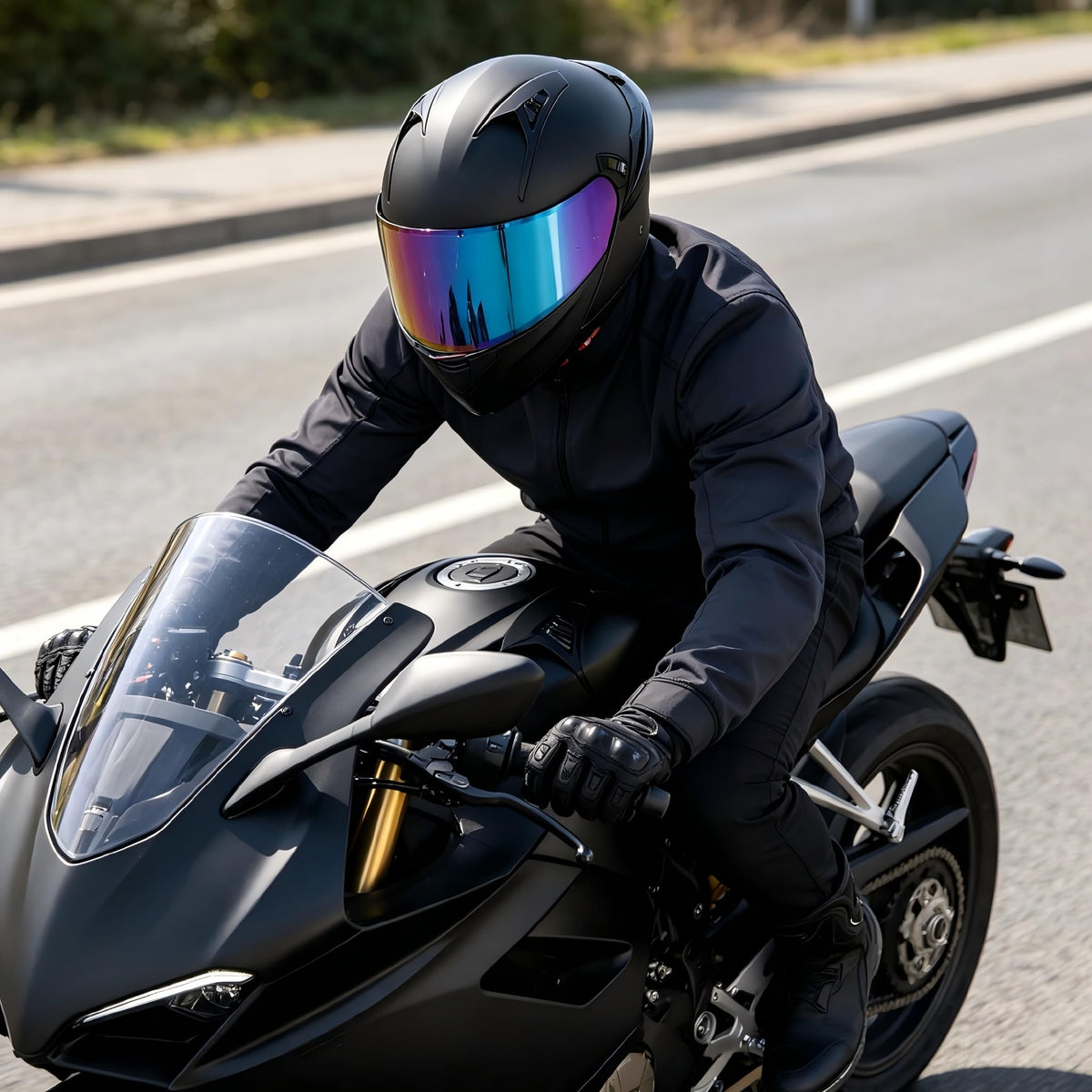 Modular Motorcycle Helmet Dual Visor Flip Up Full Face Matte Black XXL H1725