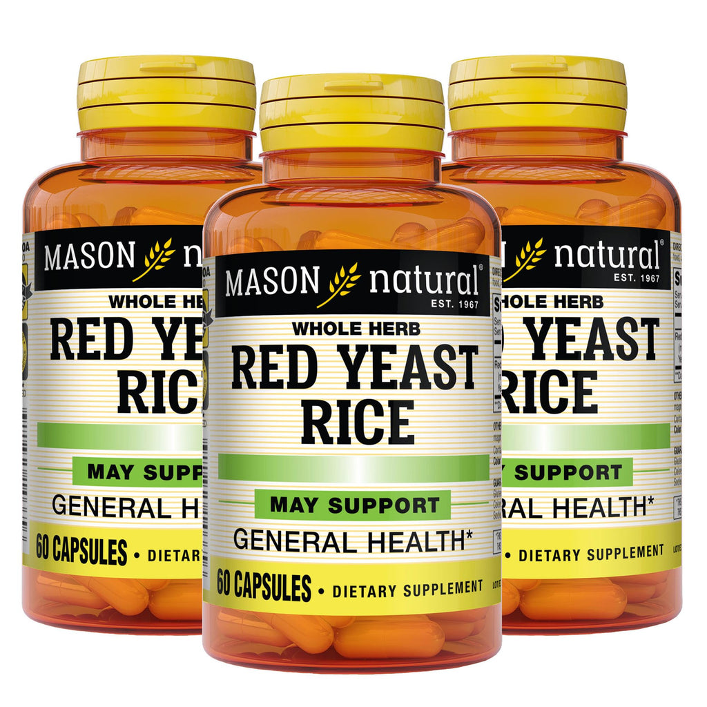 Red Yeast Rice Herbal Supplement 60 Capsules Pack of 3 V86782