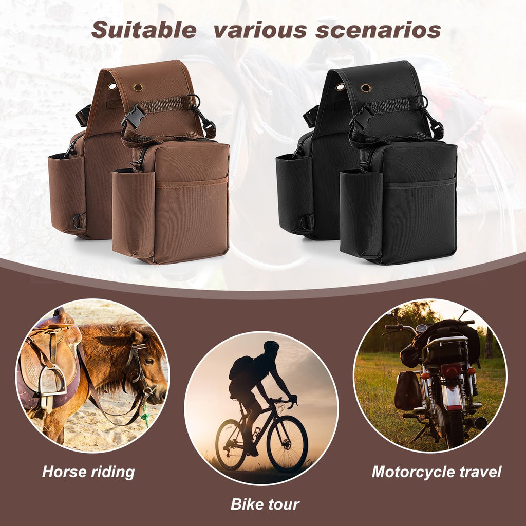 2 Pcs Waterproof Saddle Bag with Pocket S835478