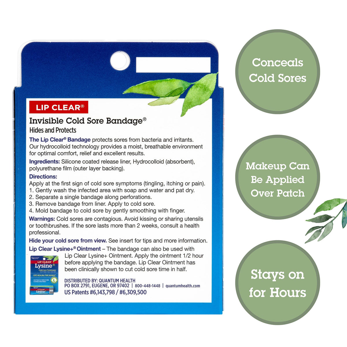 Cold Sore Healing Patches, 12 Bandages M327