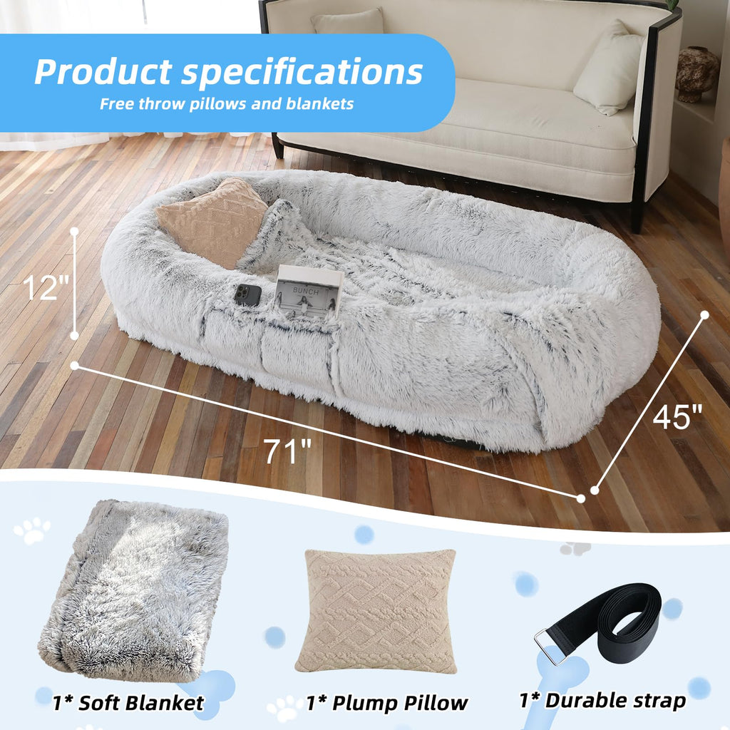 Grey Human Dog Bed C101078