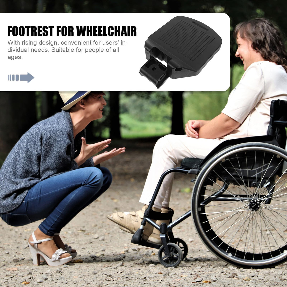 2pcs Adjustable Heavy Duty Wheelchair Footrest D222148
