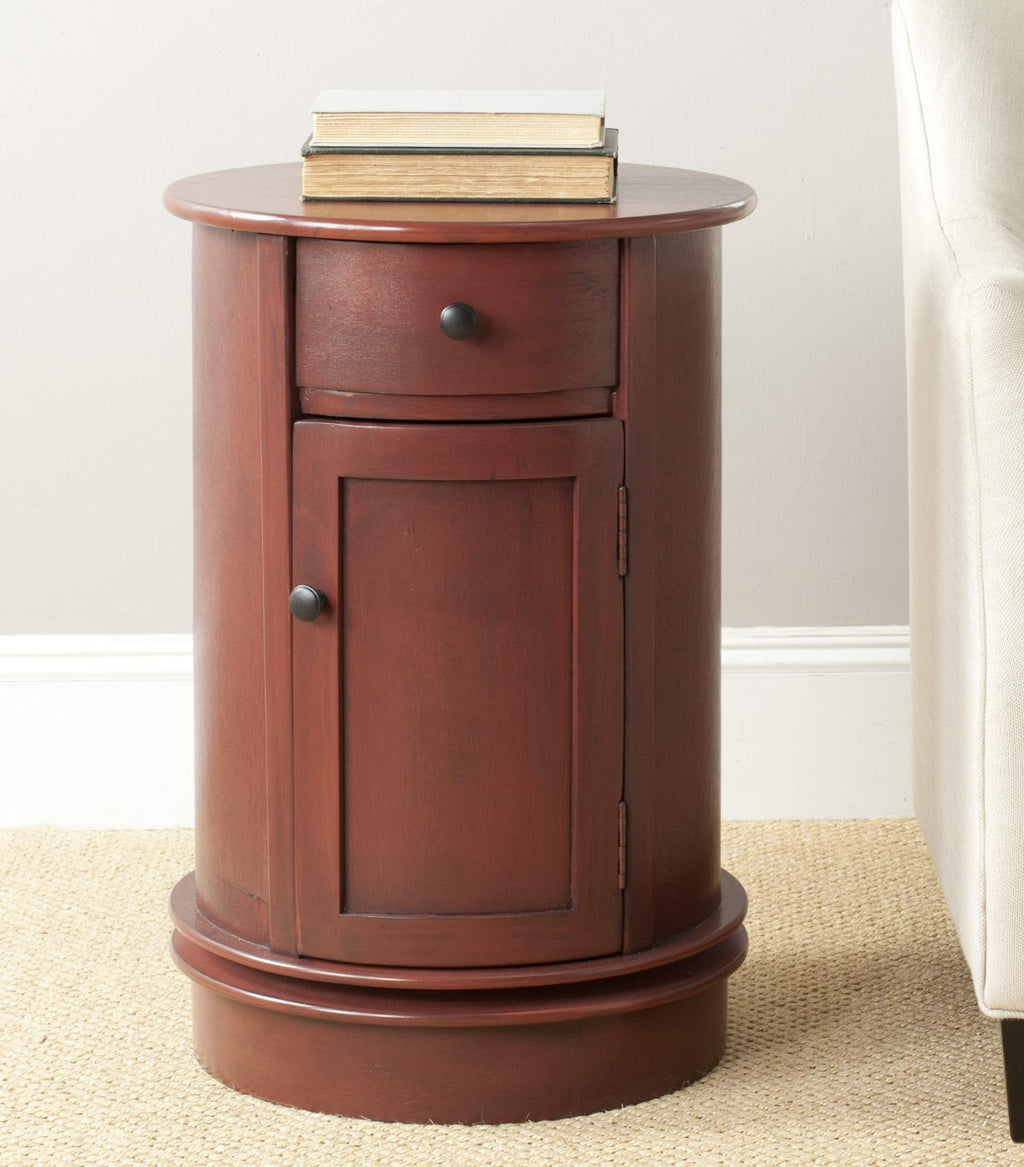 26" Dark Cherry Swivel Storage Accent Table C7533