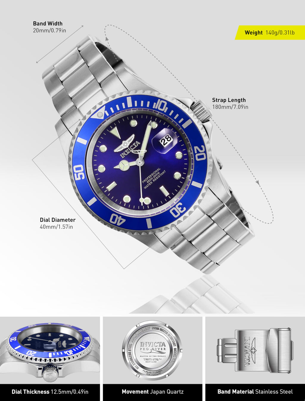 Men's Stainless Steel Quartz Watch P5103