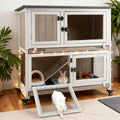 36" L 2-Story Rabbit Hutch on 4 Wheels Q994