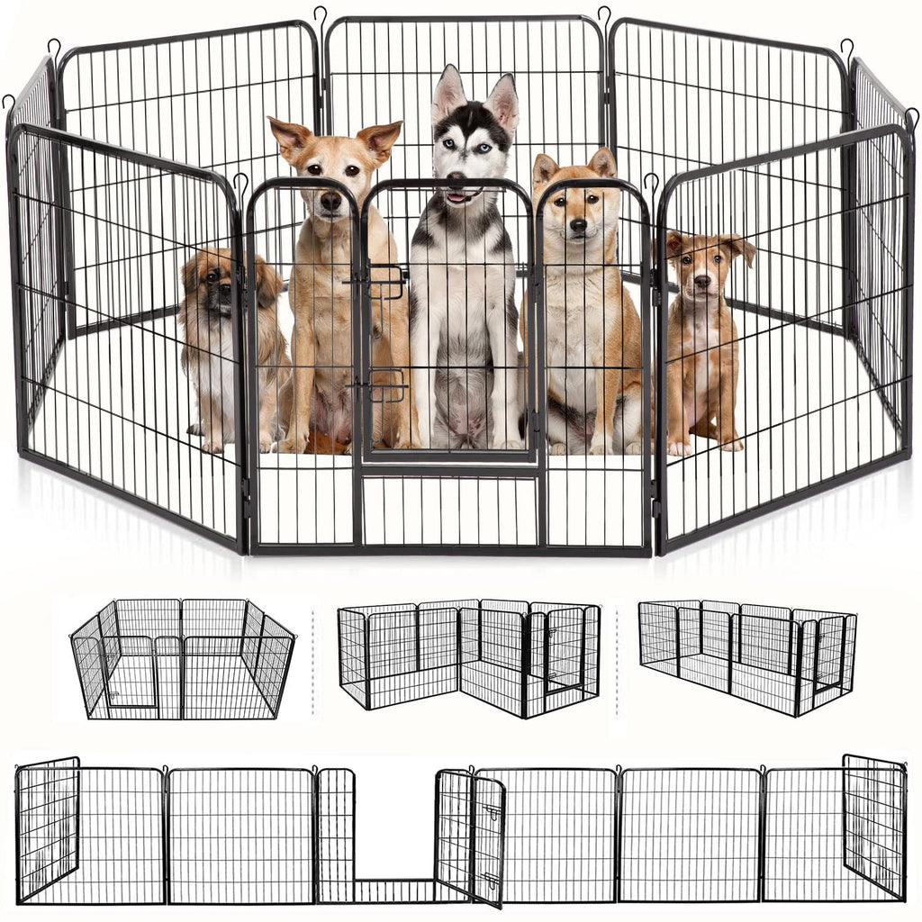 32" 8 Panel Heavy Duty Metal Dog Playpen P38489