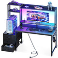 48 Inch Gaming Desk with Shelves and Drawers C28253