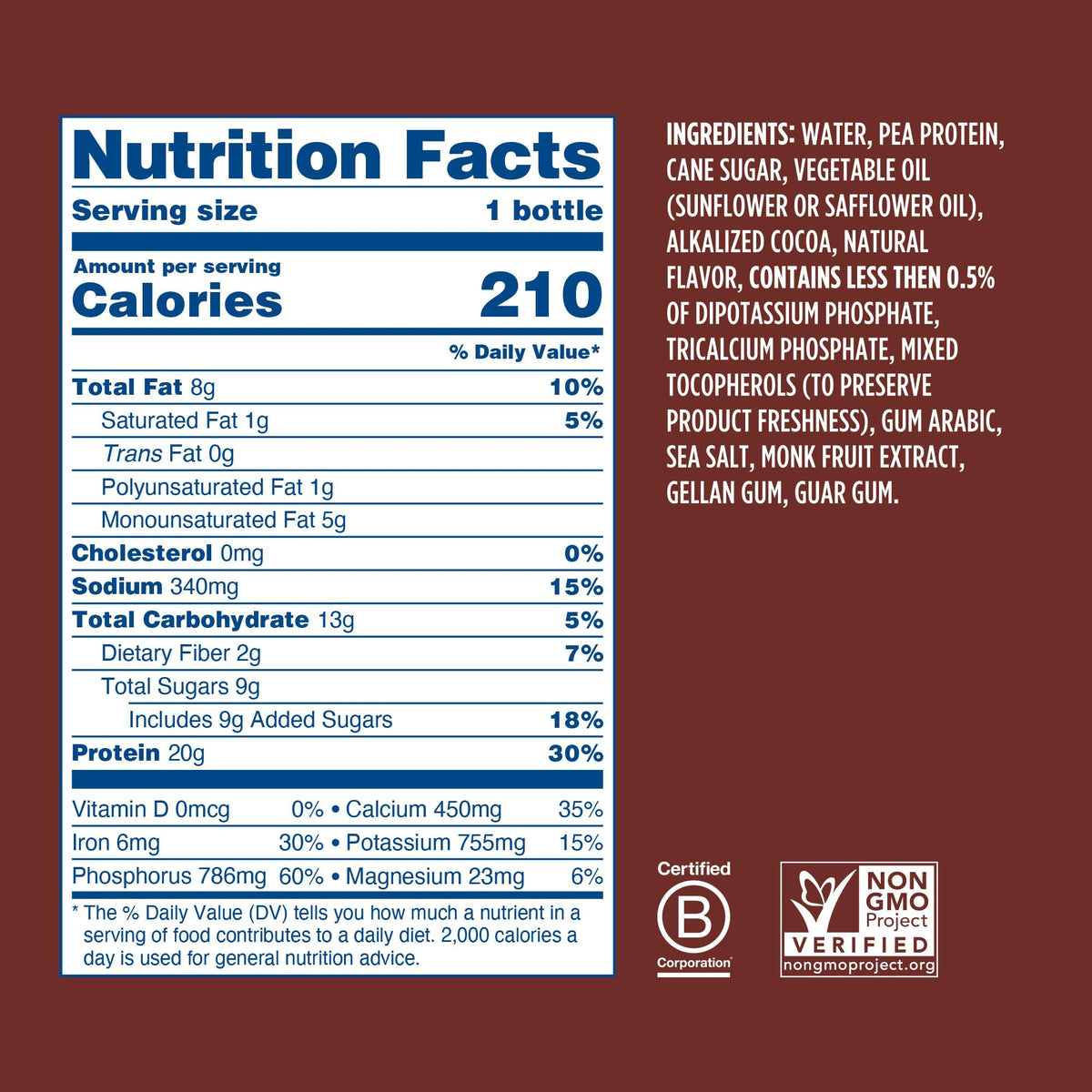 Chocolate Coffee Vegan Protein Shake 24 Pack L665