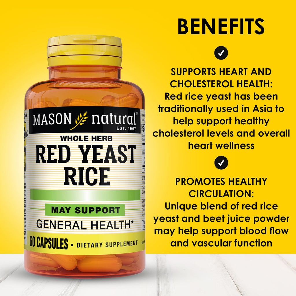 Red Yeast Rice Herbal Supplement 60 Capsules Pack of 3 V86782