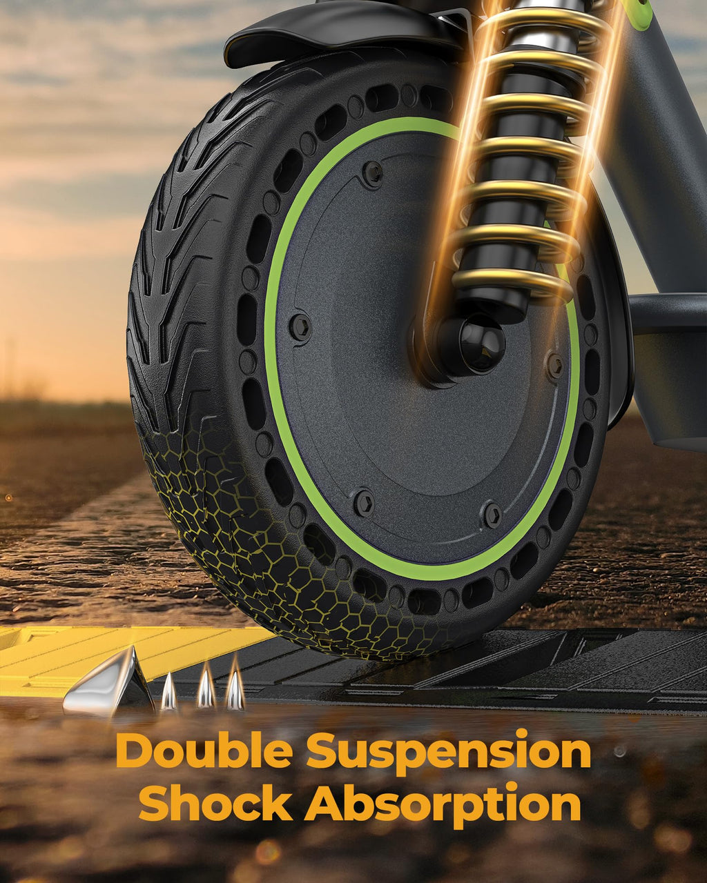 Electric Scooter with Solid Tires, Double Braking System W13076