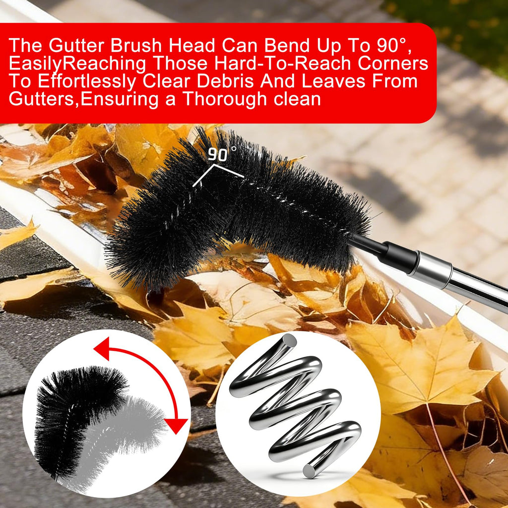 12.7FT Long Adjustable Gutter Cleaner & Brush O229