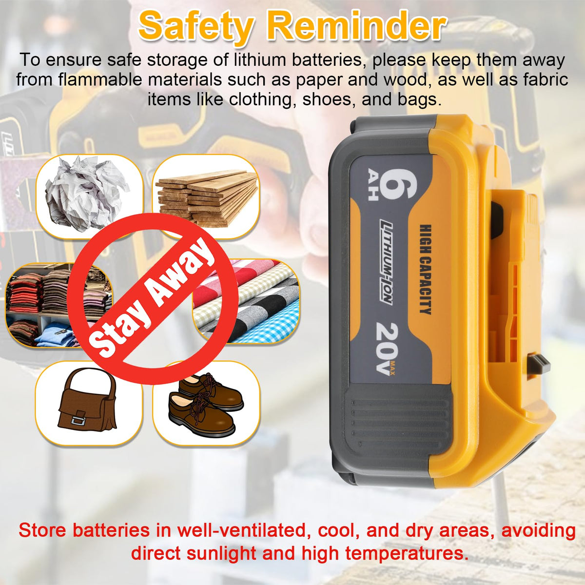 20V Max Replacement Battery 2 Packs H1356