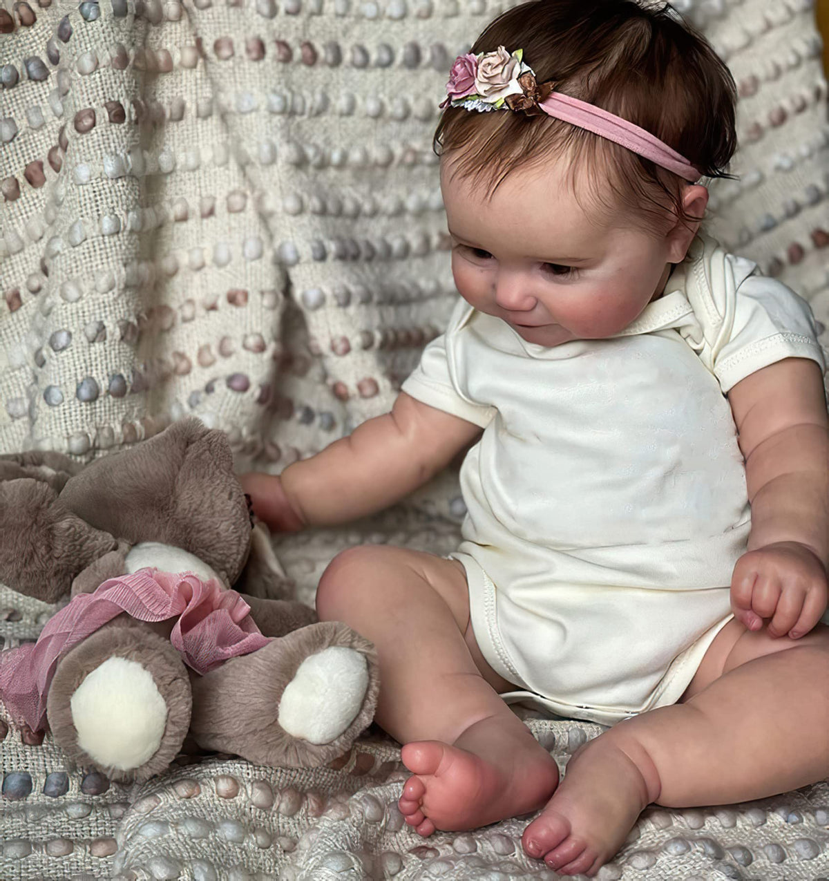 20 Inches Real Baby Size Rooted Hair Silicone Vinyl Reborn Baby Doll T80068