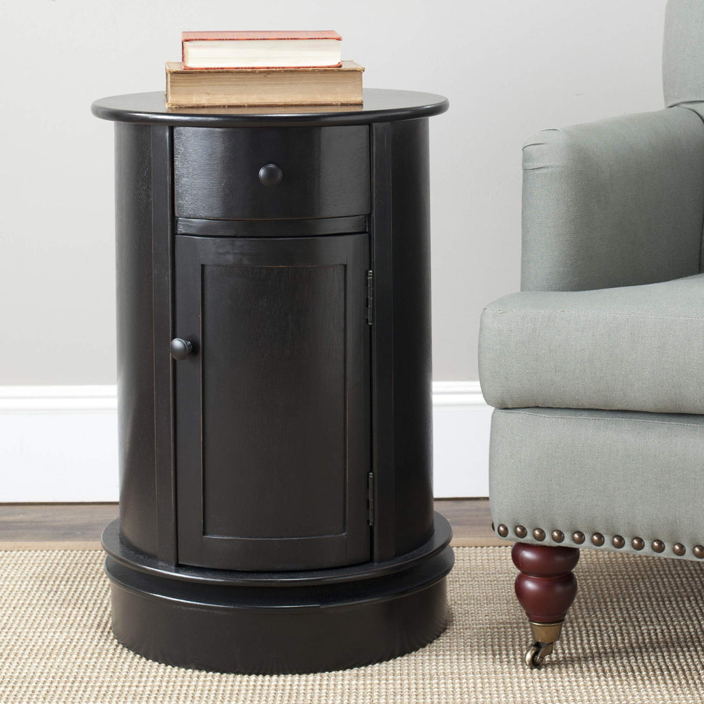26" Dark Cherry Swivel Storage Accent Table C7533