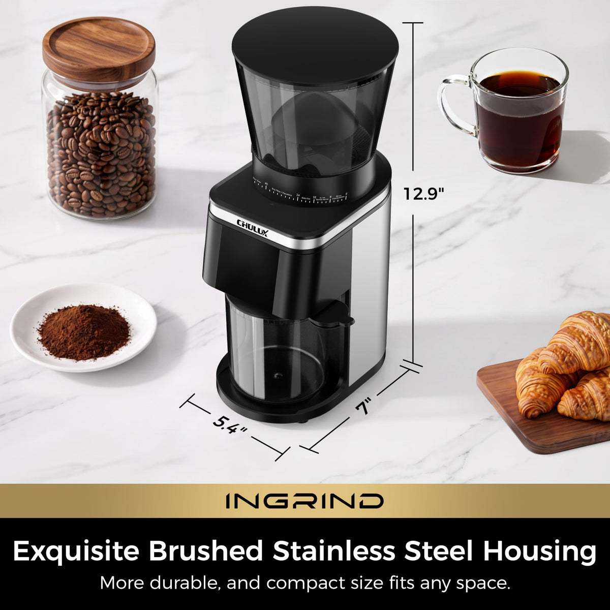 Electric Coffee Grinder with 60 Grind Settings Z859273