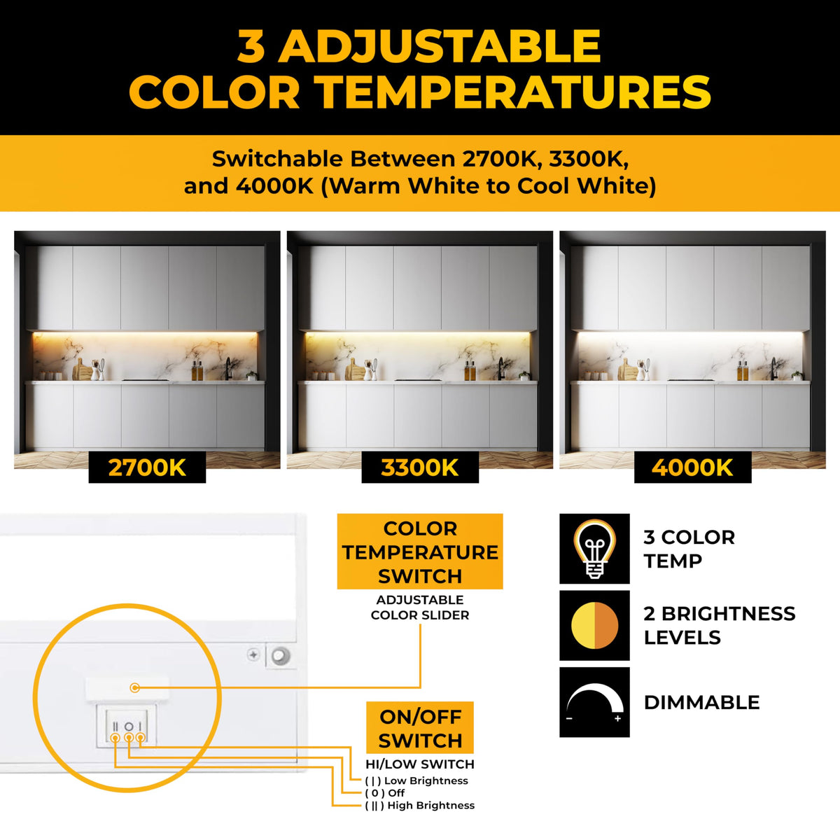 LED Under Cabinet Lighting 24 Inch White J31560