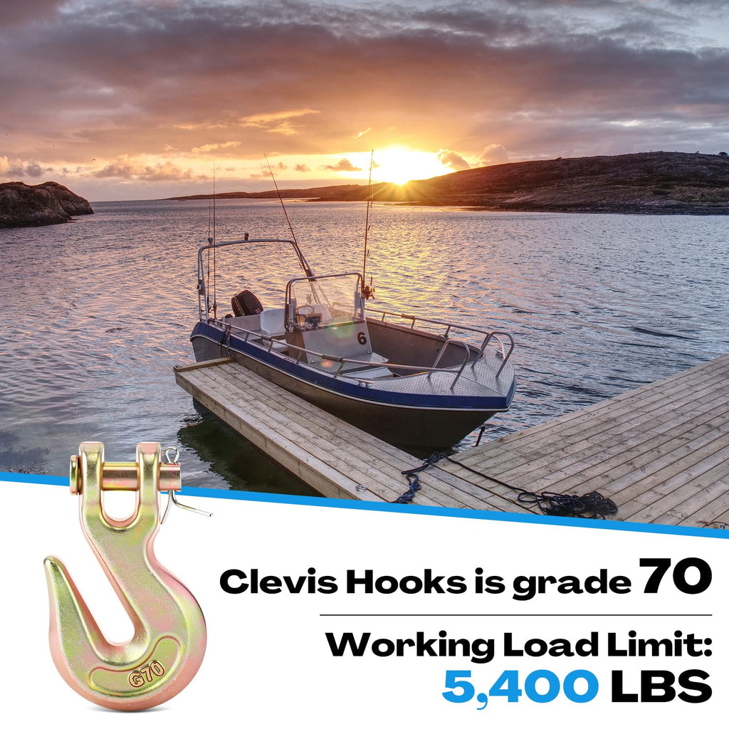 15 Pack 3/8 Inch Grade 70 Forged Steel Clevis Grab Hooks I845901