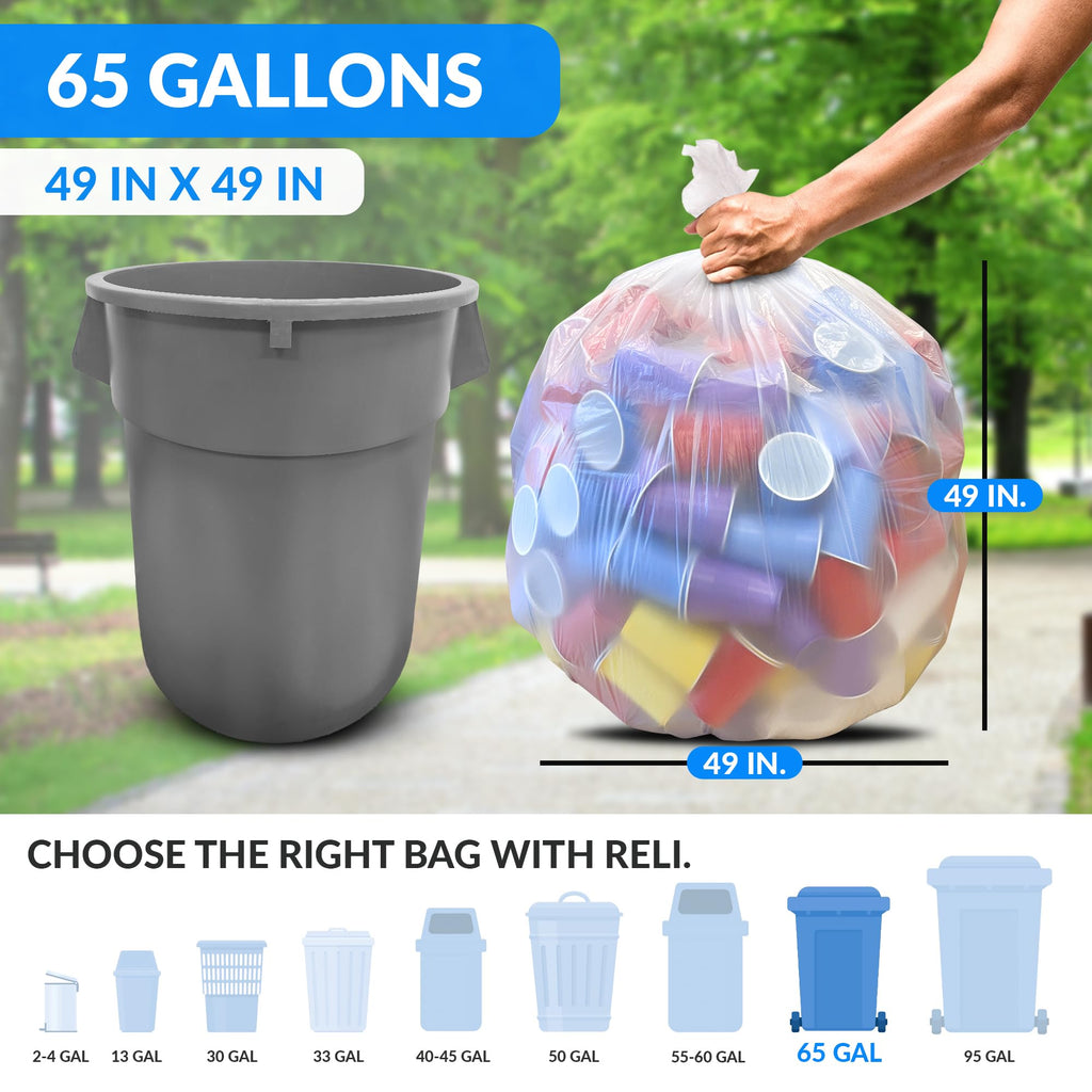 65 Gallon Heavy Duty Trash Bags X854