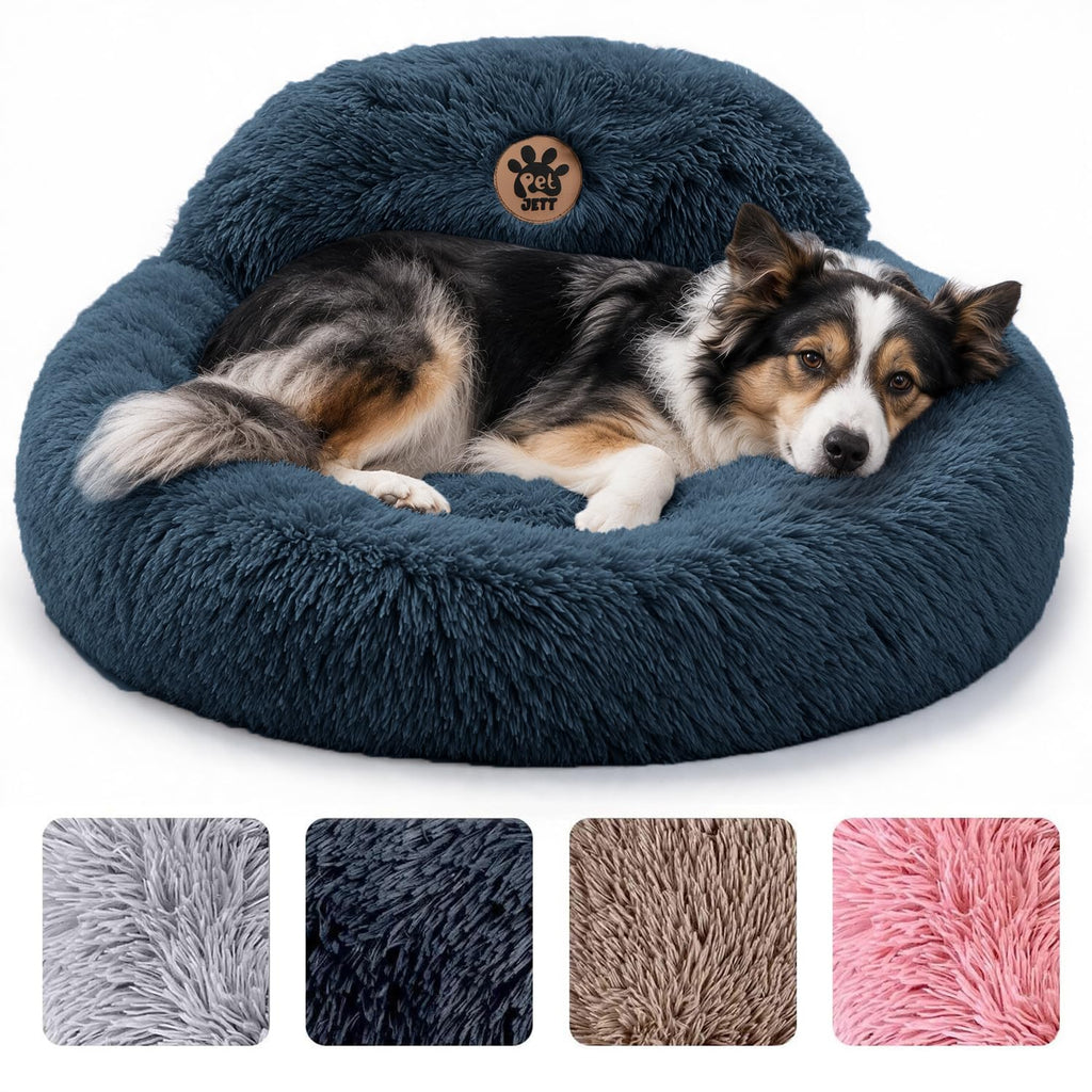 Medium Size Washable Anti-Slip Fluffy Plush Round Dog Bed A726