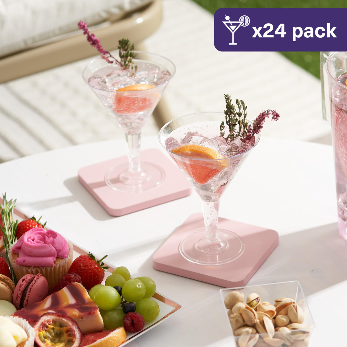24 Oz Plastic Martini Cocktail Glasses W444953