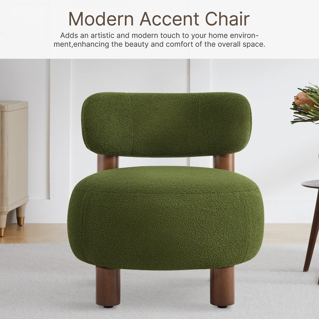 Green Boucle Accent Chair Set of 2 P634