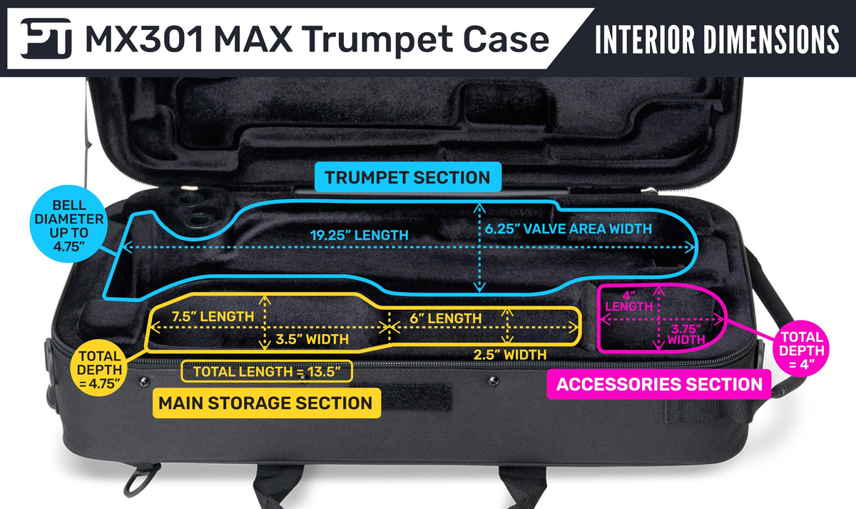 Trumpet MAX Rectangular Case with Interior Storage F973