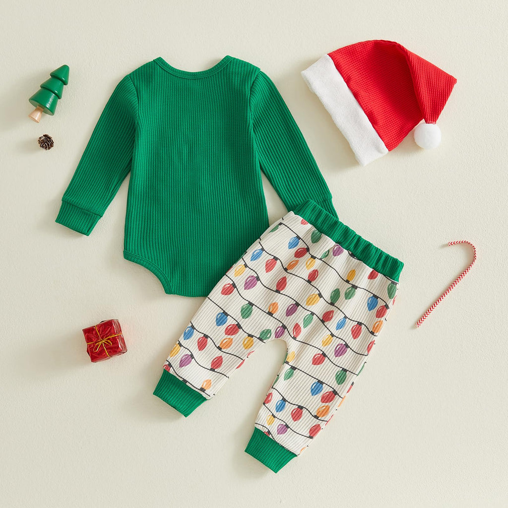 Baby Boy Christmas Outfit Romper Pants Hat U215225