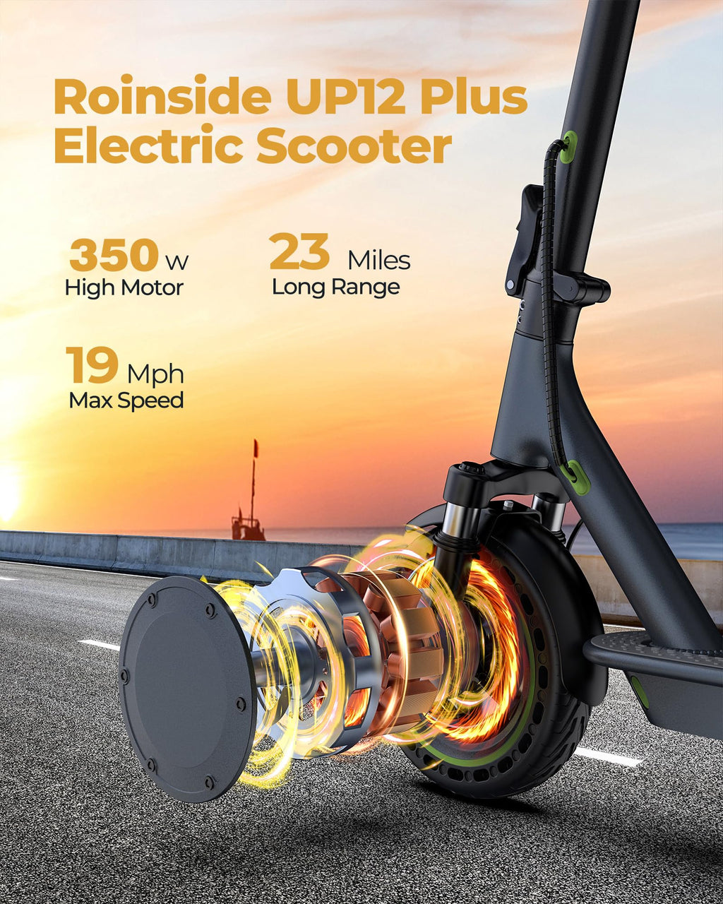 Electric Scooter with Solid Tires, Double Braking System W13076