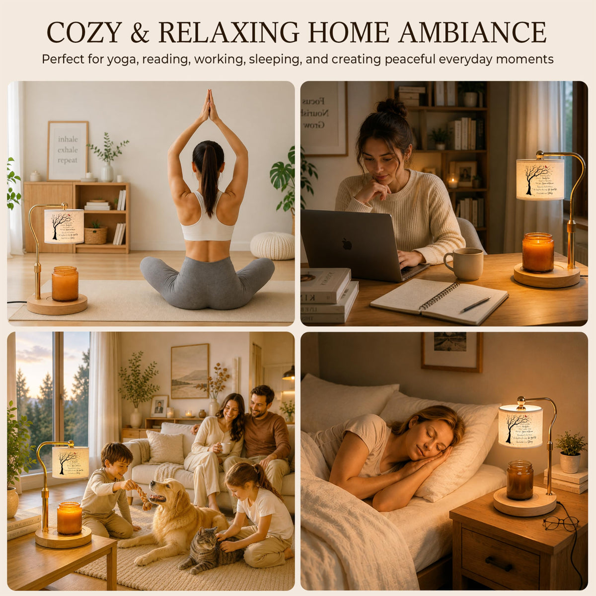 Candle Warmer Lamp with Timer Dimmable Adjustable Height F142096