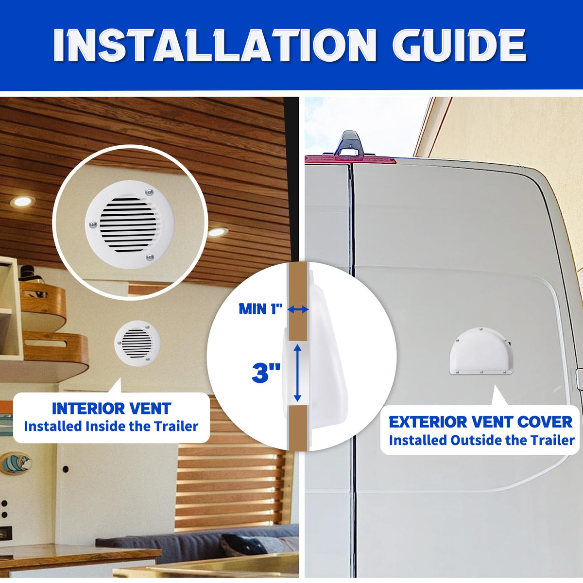 RV Vent Covers with Mounting Hardware G9026